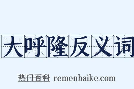 大呼隆反义词是什么意思的图片